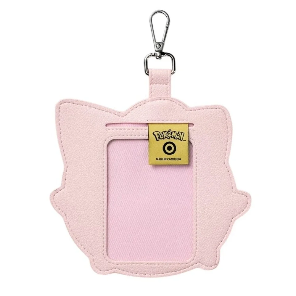 Pokemon Target Bag Charm ID Holder Unisex OS Pink NIP Jigglypuff Faux Leather